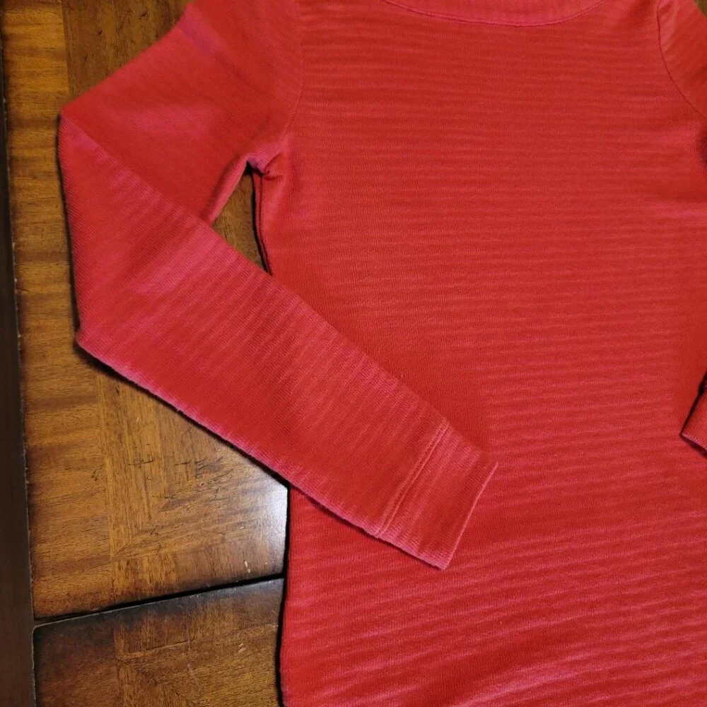 Talbots Orange Ribbed Lightweight Sweater